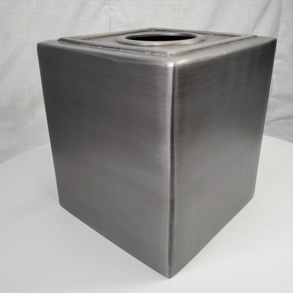 Grey Metalic Tissue Box Cover - Picture 3 of 5